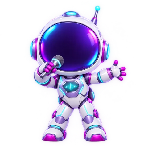 Astronauta do Afina.ai cantando